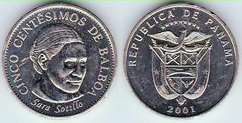 1976 PANAMA moneta 25 centesimi di BALBOA fondo specchio FS PP BE PROOF KM37.1 